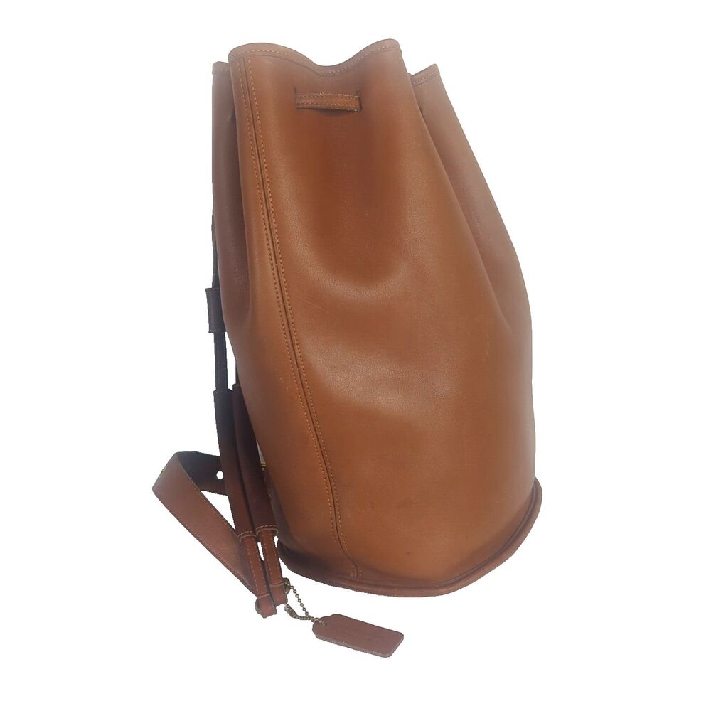 Coach 80s Vintage The Sling Bag Glove Tanned Leather British Tan Brown Backpack